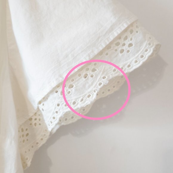 Ava & Viv Plus Size Lace Flutter Sleeve White Cotton Peasant Blouse Size 2X - Picture 6 of 12